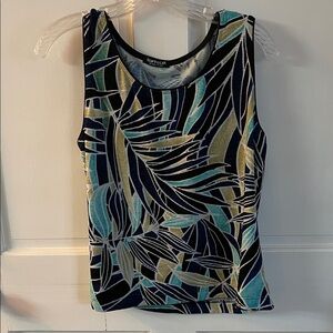Softwear Women's Leaf Print Tank Top - Blue and Green